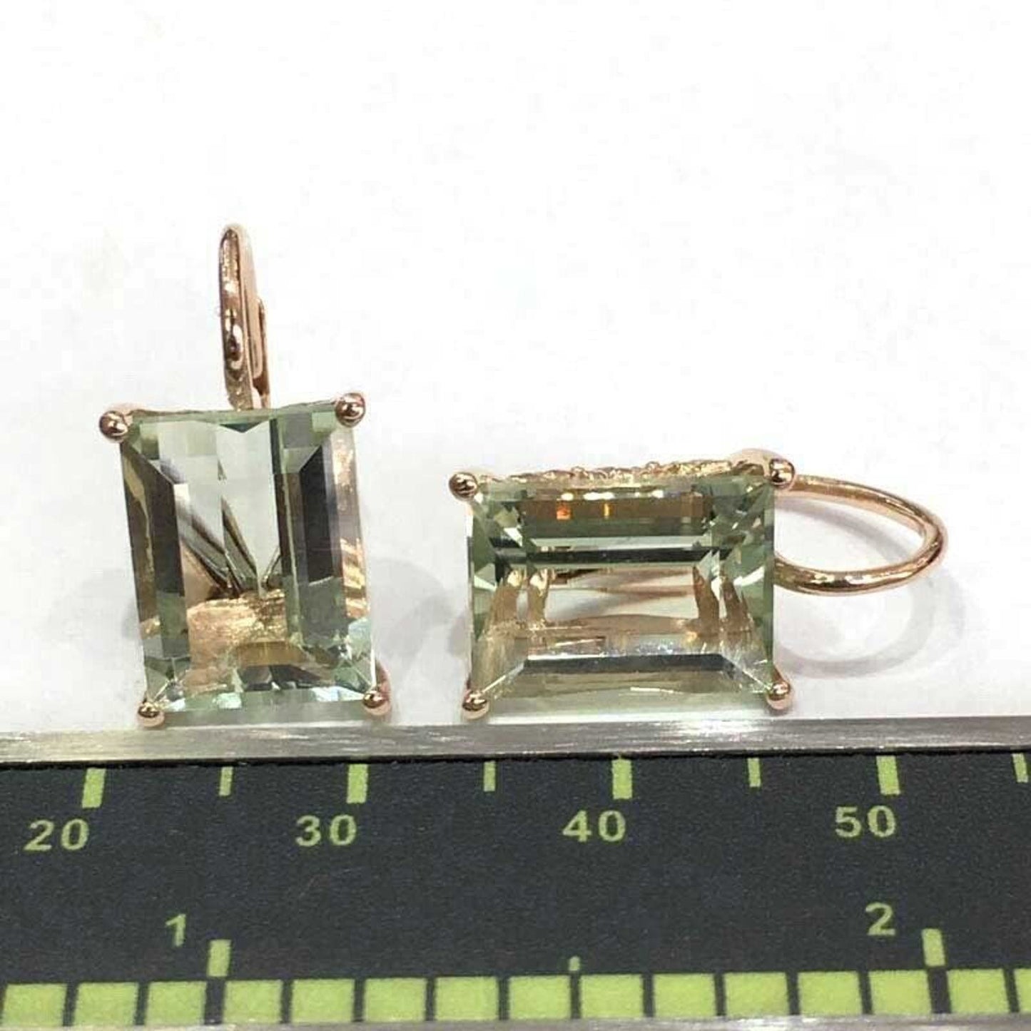 Natural Green Amethyst Earrings 8 CT, Green Amethyst/ Prasiolite Jewelry