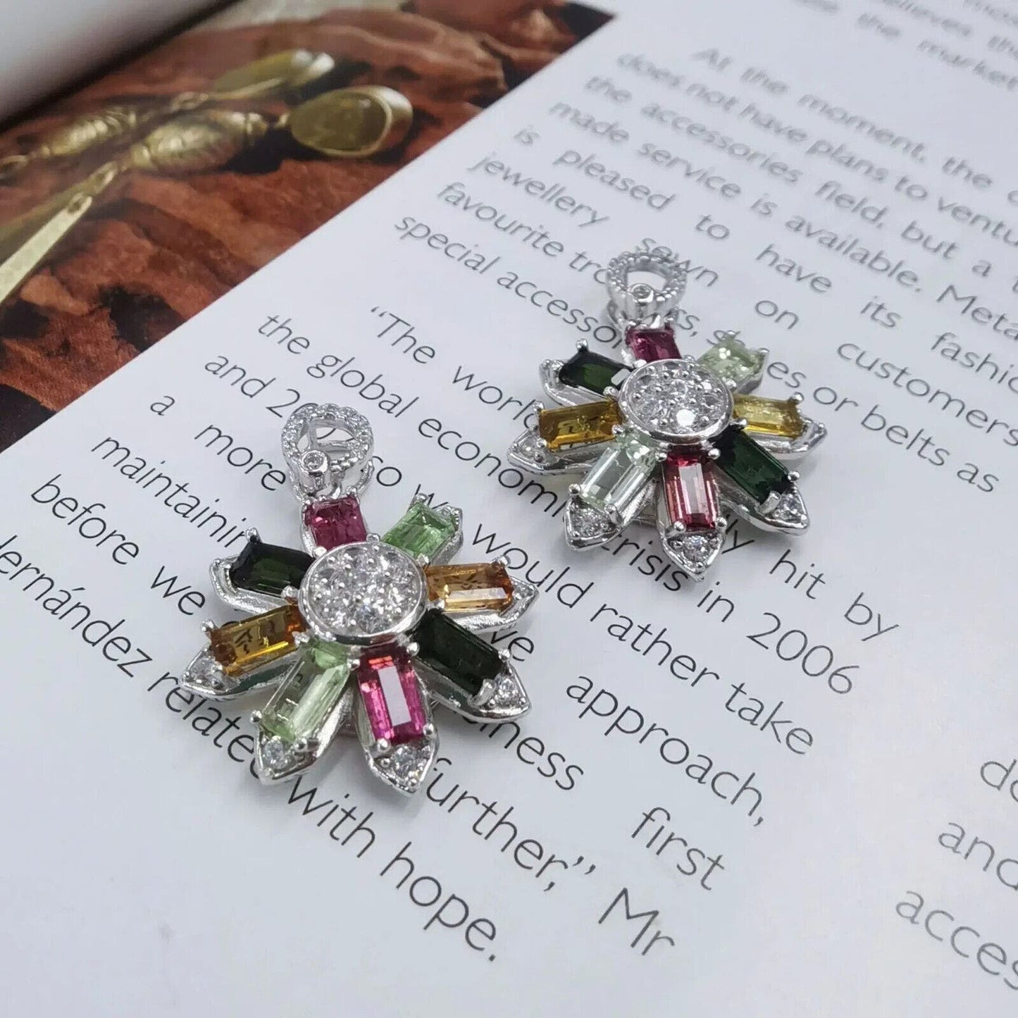 Natural Multicolor Tourmaline Pendant Necklace, Women's Tourmaline Necklace