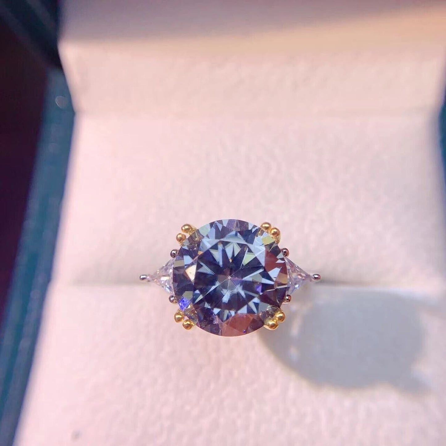 VVS1 Gray Moissanite Cocktail Ring 5 CT