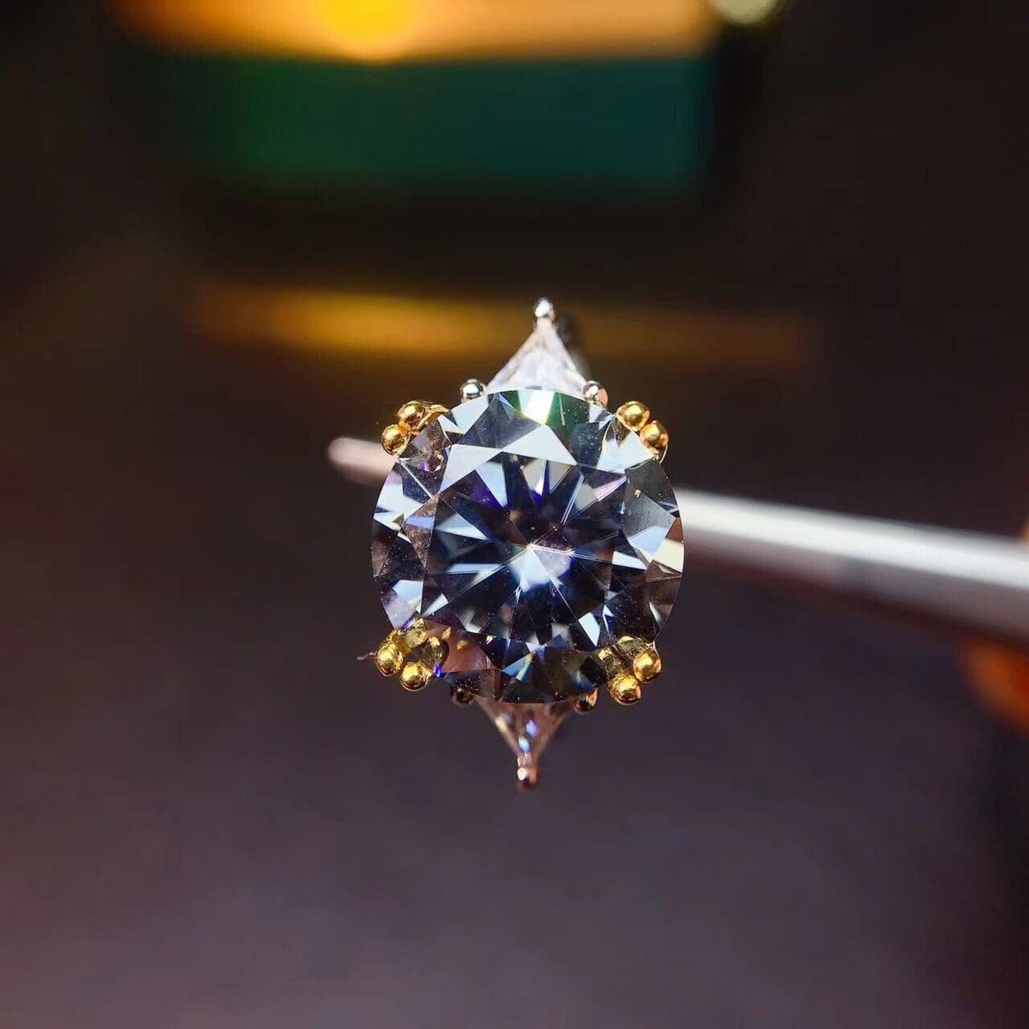 VVS1 Gray Moissanite Cocktail Ring 5 CT