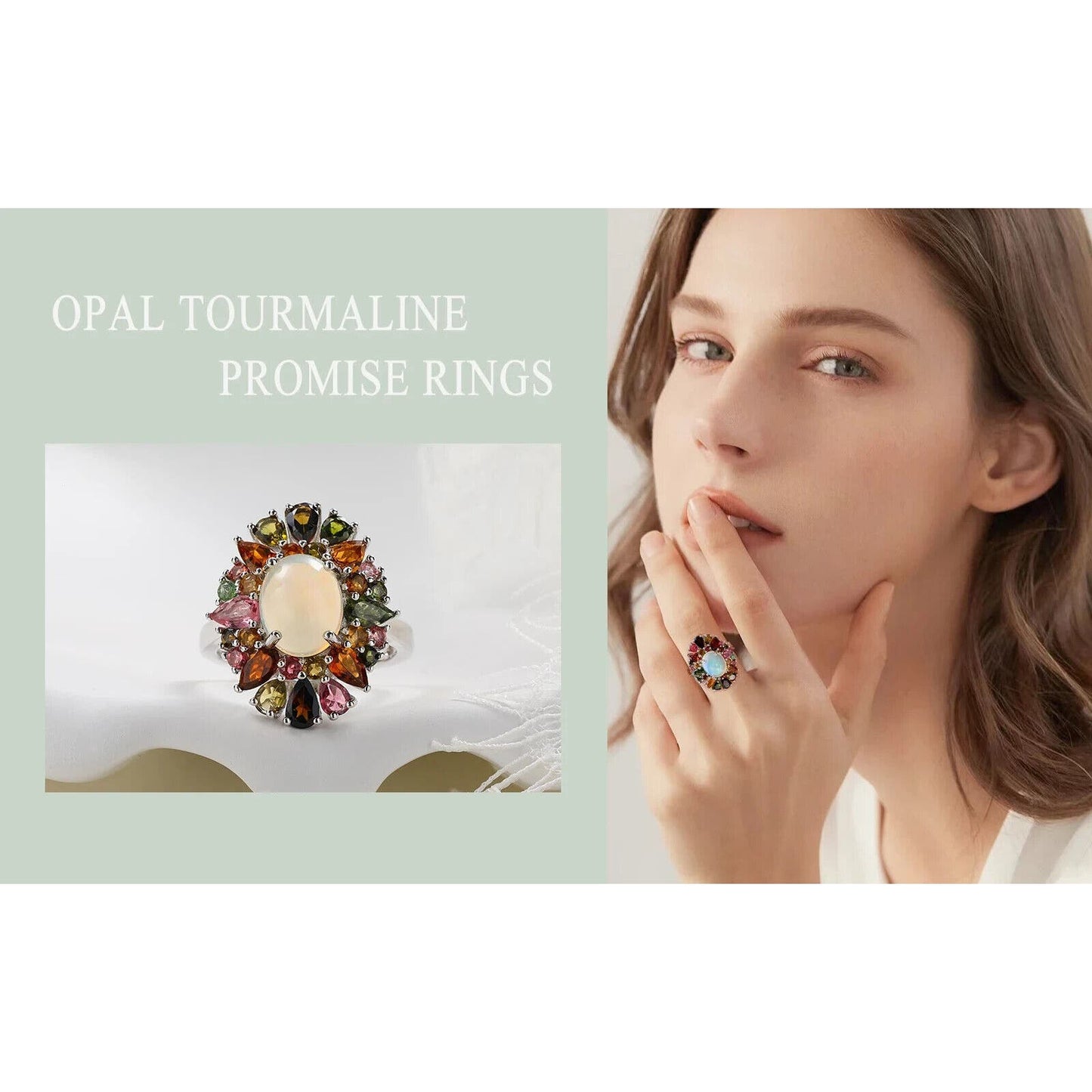 Fire Opal and Multicolor Tourmaline Statement Ring