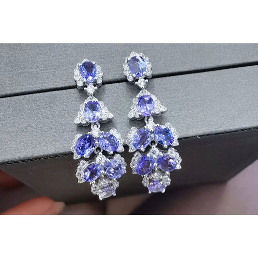 Tanzanite Statement Chandelier Earrings VVS1