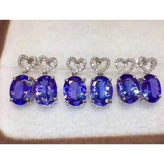 Purple Tanzanite Oval Cut Stud Earrings 4x6mm