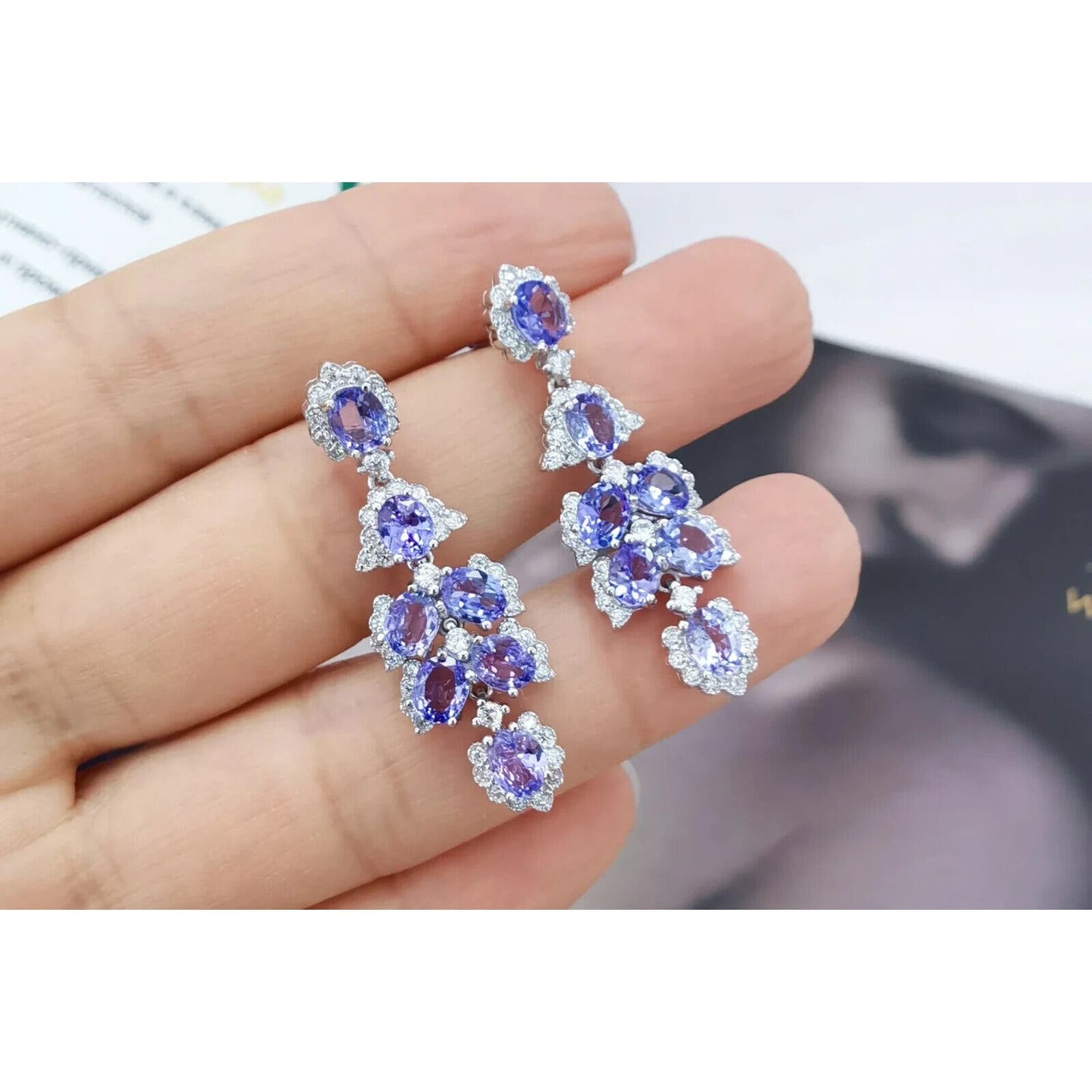 Tanzanite Statement Chandelier Earrings VVS1